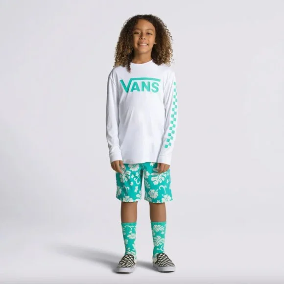 ✨NEW✨ VANS White Long Sleeve Tee Classic Checkered Design UPF 50 Sun Protection - Picture 2 of 7